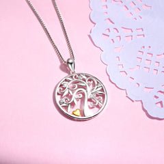 Nature's Elegance: Silver Tree of Life Pendant Necklace