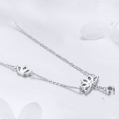 Eternal Bloom: Sterling Silver Lotus Pendant Necklace