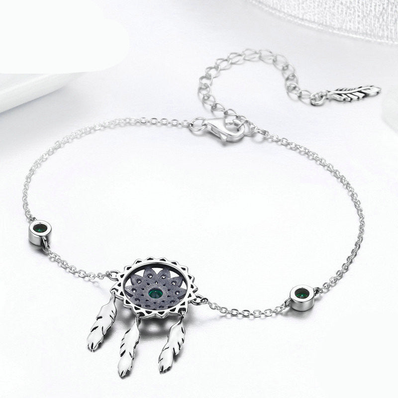 Dream Charm: Silver Dreamcatcher Bracelet