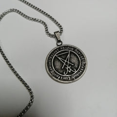 Mystic Duality: Double Sided Baphomet and Sigil of Lucifer Necklace