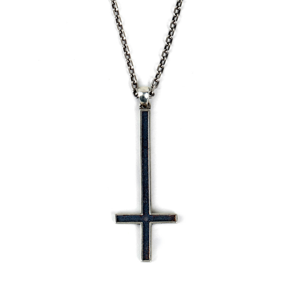 Modern Mystic: Sterling Silver Inverted Cross Pendant