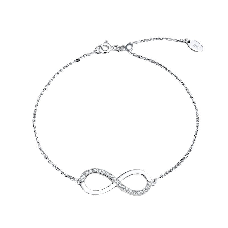 Forever Brilliance: Infinity Crystal Bracelet in Sterling Silver