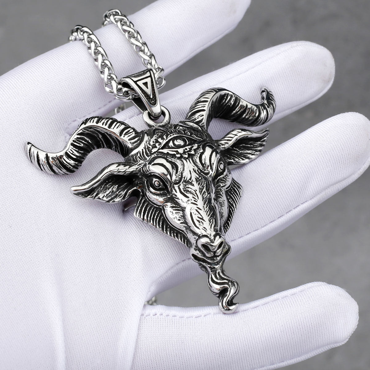 baphomet with demon eye necklace two