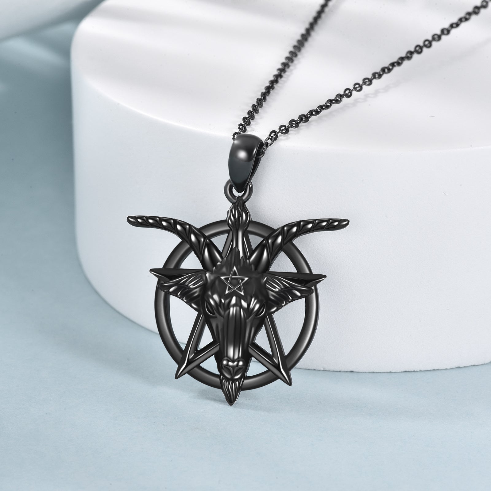 baphomet with inverted pentagram necklace one
