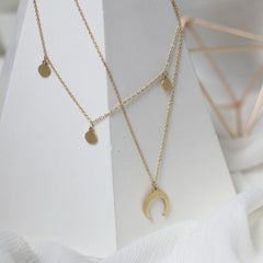 crescent moon necklace one