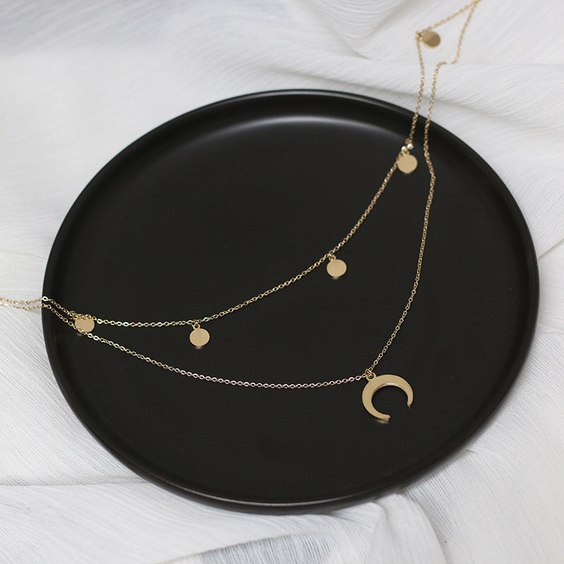 crescent moon necklace two