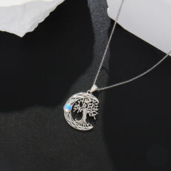 tree of life necklace with moonstone three